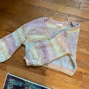 urban outfitter cropped rainbow sweater